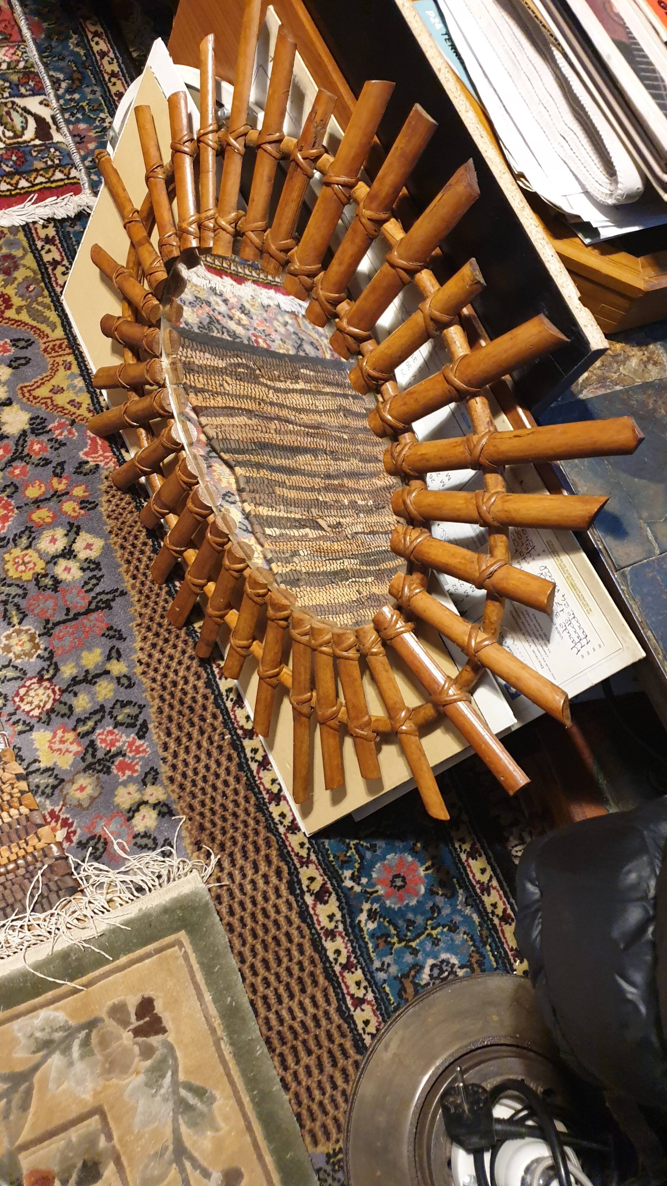 Oval rattan mirror seventies