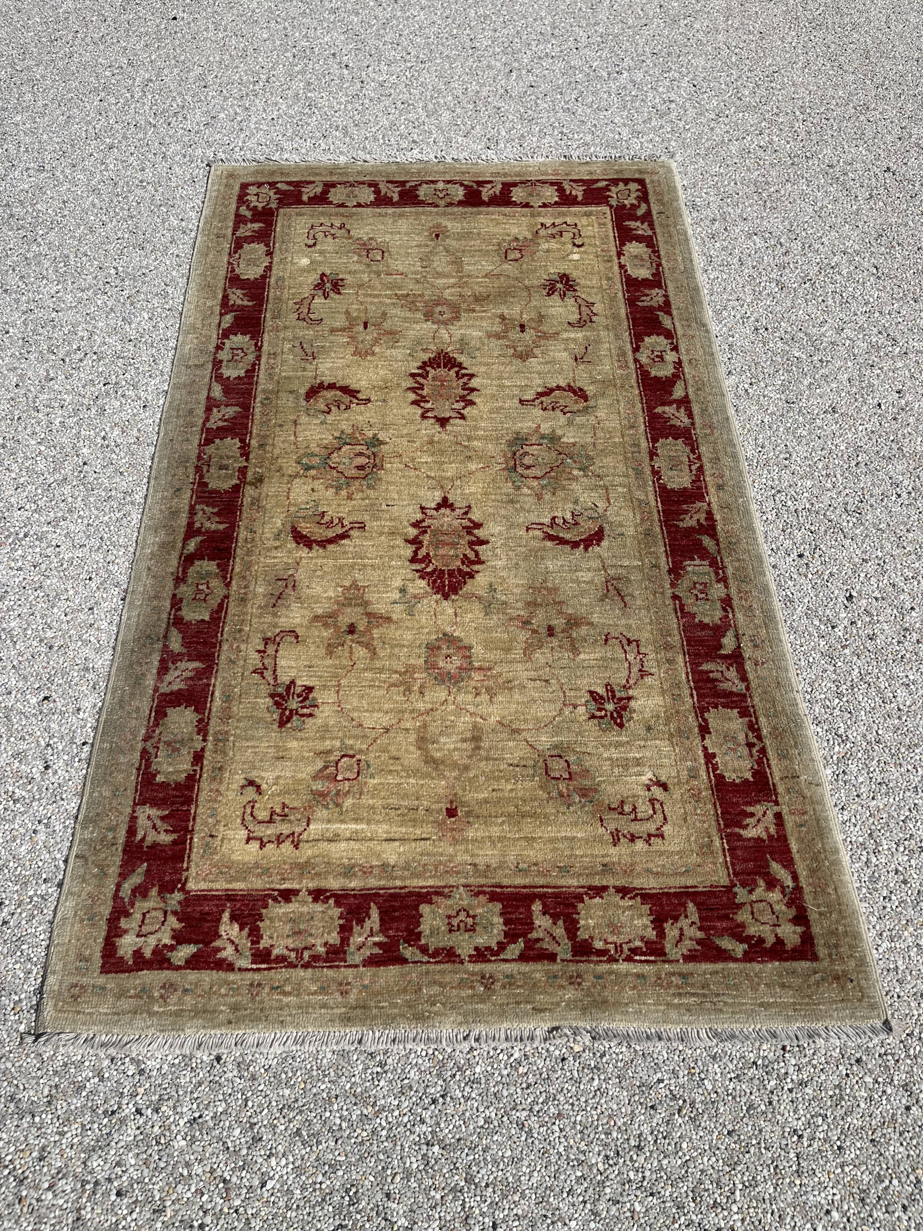 Handmade Afghan Chobi Ziegler Wool Rug 85x150cm