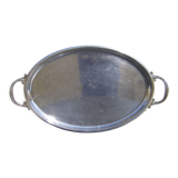 Serving tray, in silver metal