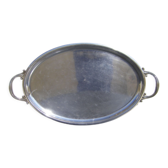 Serving tray, in silver metal