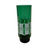 Green glass vase, veb kunst glas wasungen, germany, 1960s
