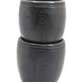 Set of 2 glasses in intense black ceramic from Romania