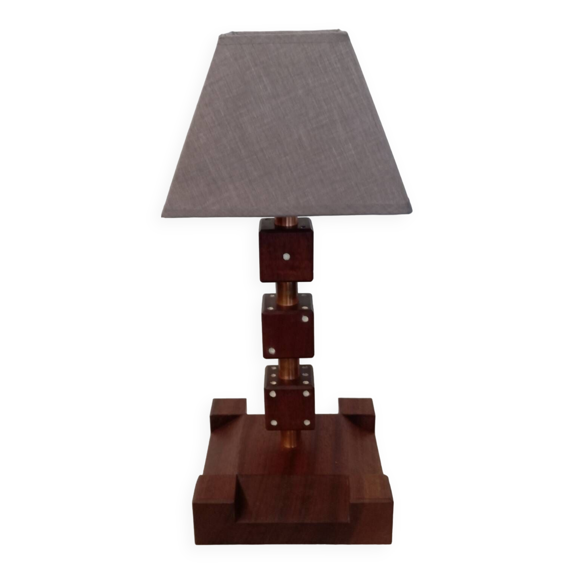 Lampe dès en bois vintage