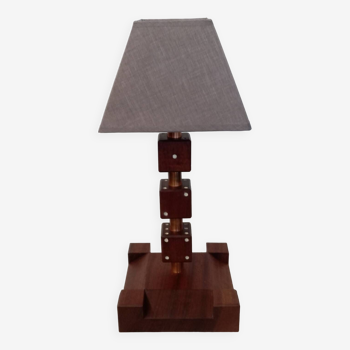 Lampe dès en bois vintage