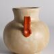 Art Deco Ceramic Beige Vase with Red Handles by Anna-Lisa Thomson, Upsala Ekeby