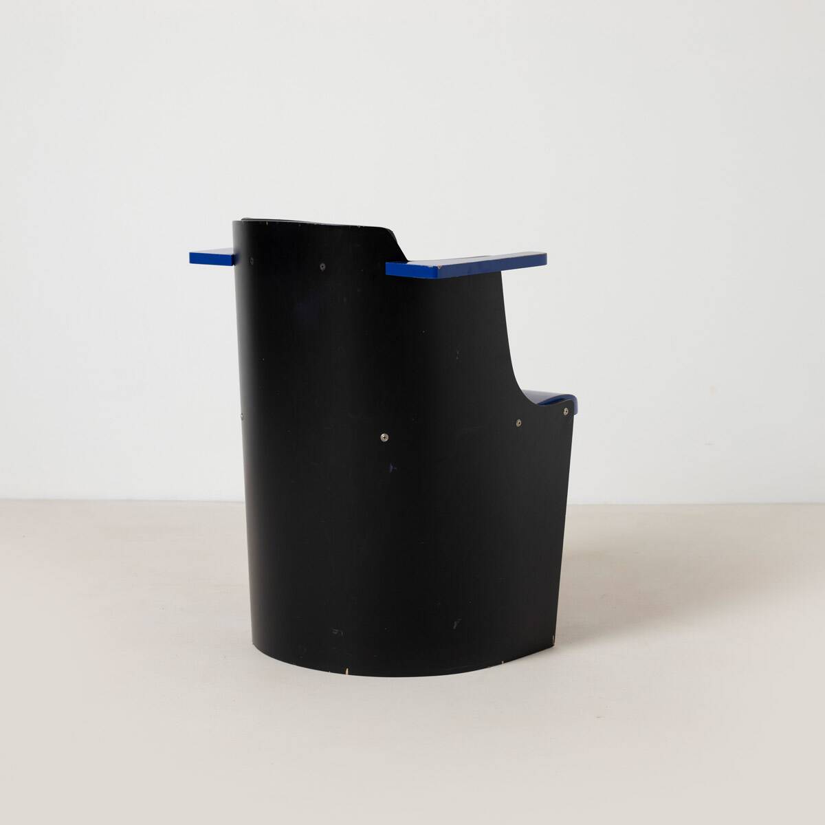 Bauhaus D61 Black and Blue Chair by El Lissitzky for Tecta, 1970s