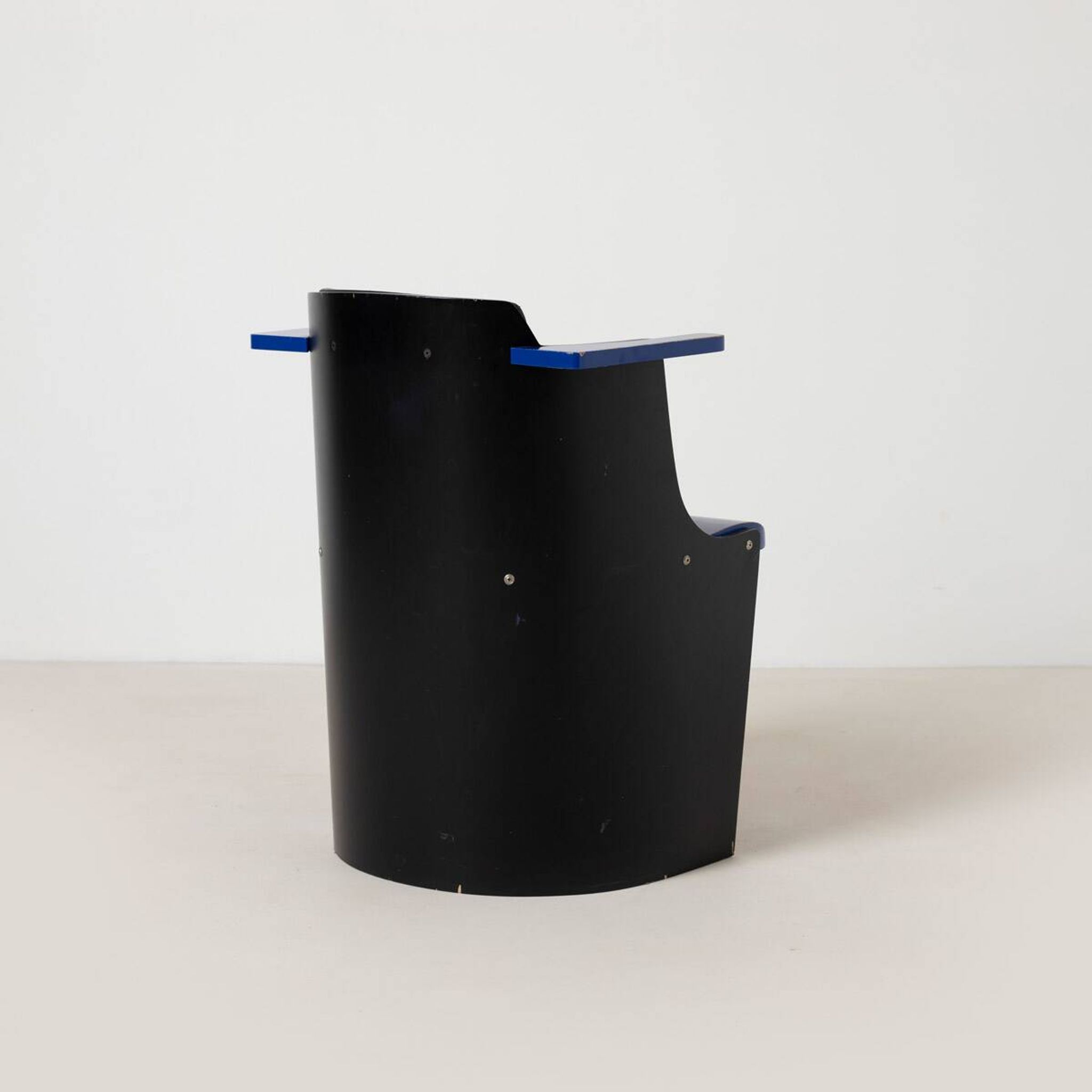 Bauhaus D61 Black and Blue Chair by El Lissitzky for Tecta, 1970s