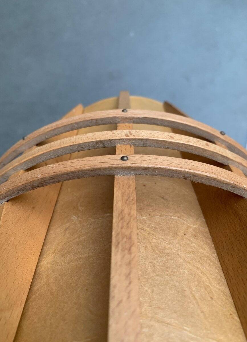 Mid-Century Wooden Cocoon Pendant Lamp