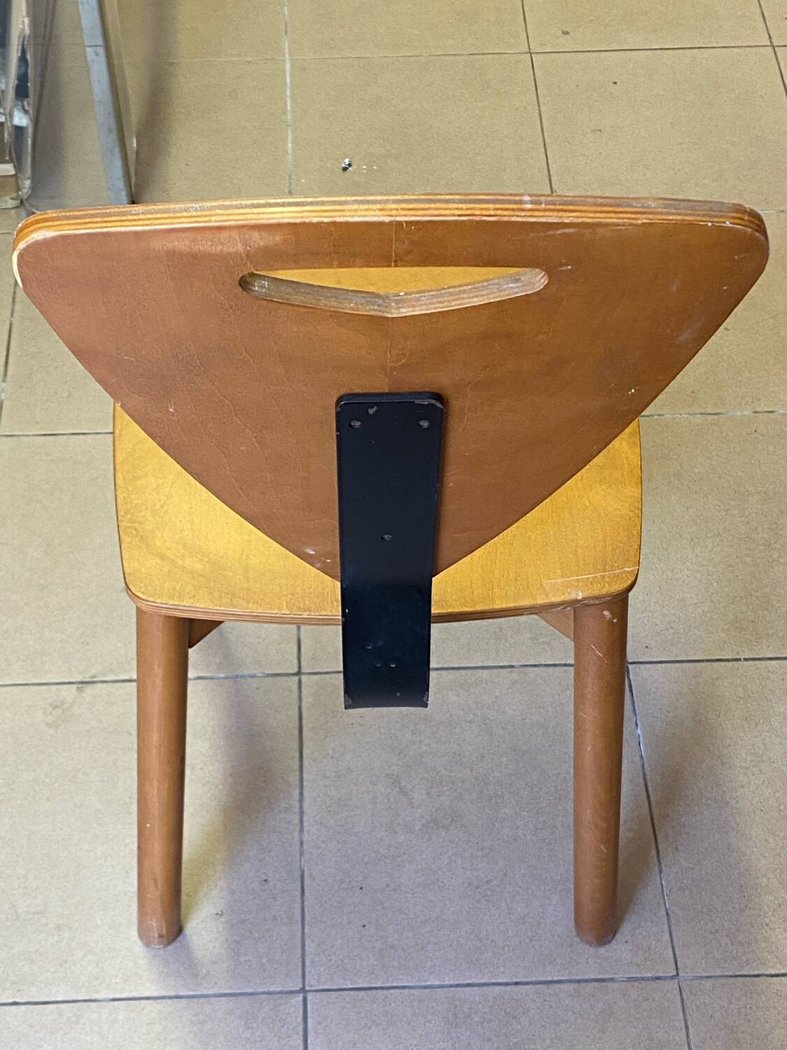 Chaise italienne année 80, en bois et métal