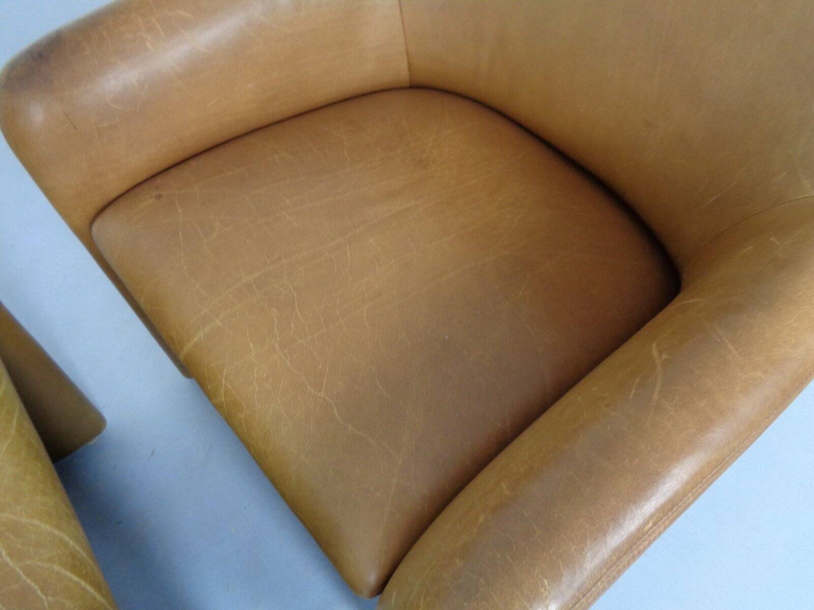 Set of Mid-Century German Leather Cocktail Chairs by Walter Knoll, 1960s