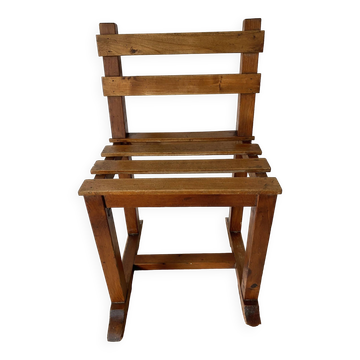 Slatted wooden chair, minimalist