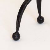 Tripod candle holder in black enamelled wrought iron, 1960s