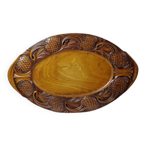 Plateau en bois sculpté