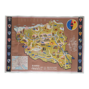 Carte affiche de la vallée d'Aoste