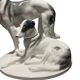 Sculpture representing two ceramic dogs