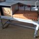 Banc téléphone et son siège cuir camel