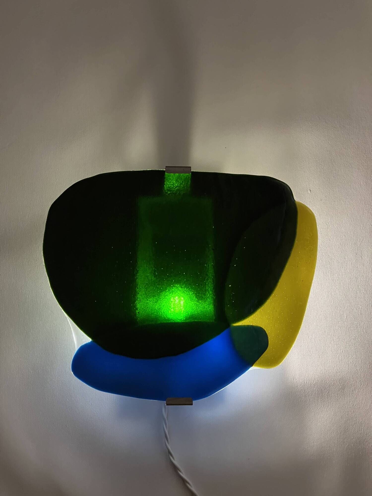 Handcrafted glass wall light