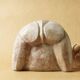 Abstract sculpture stone pink marble contemporary signed