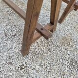 Pair of rustic solid oak farm benches 19th century - 2m90
