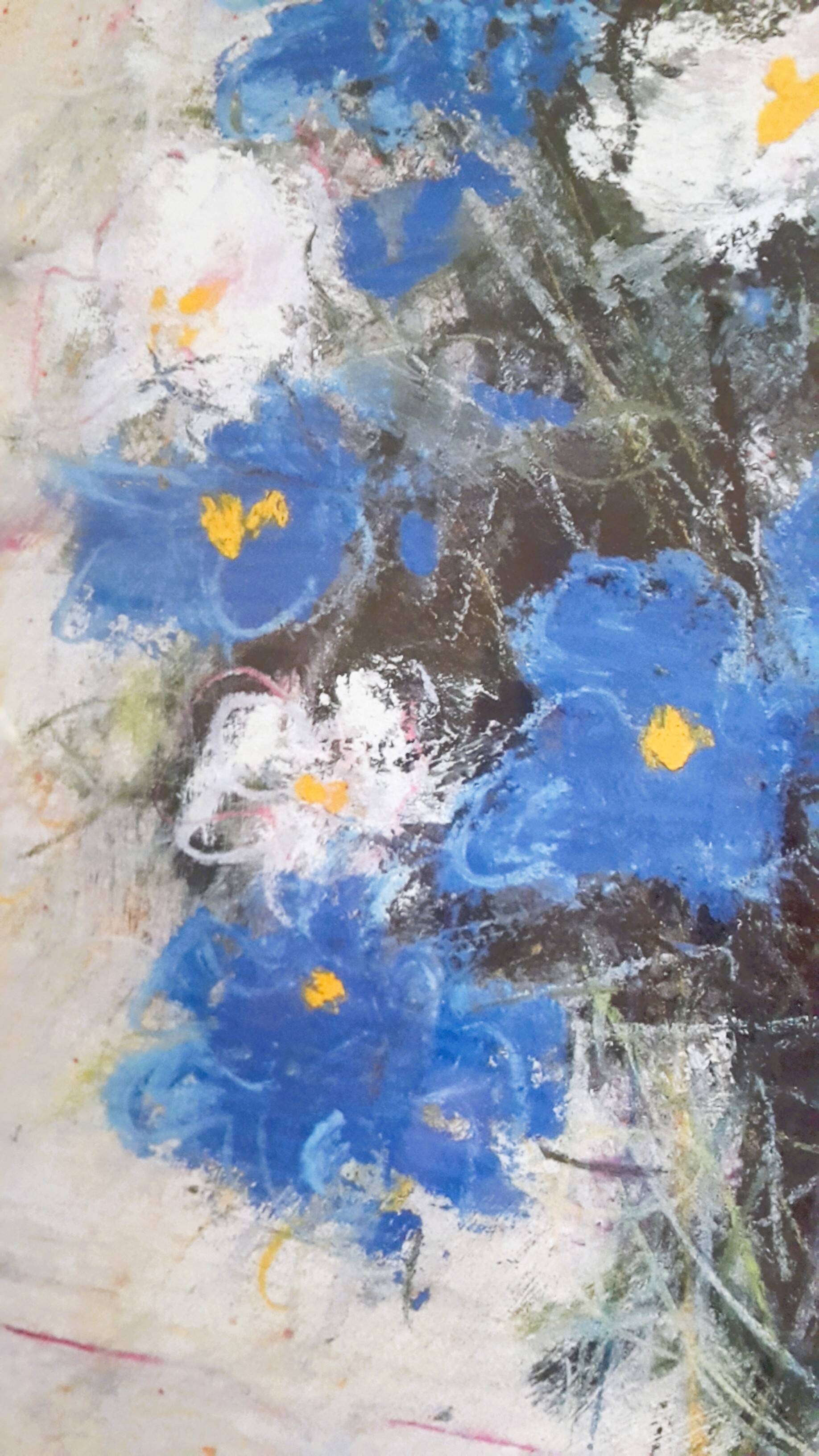 Wildflower bouquet, printed poster on vellum paper.