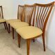 Lot of 6 old solid beech chairs, vintage design from the 60s, new fabric