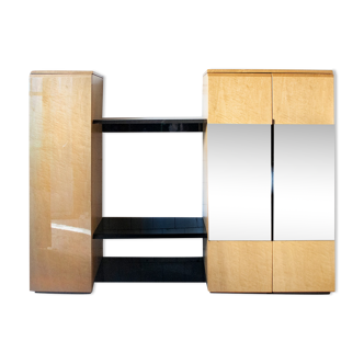 Eye-winked maple sideboard by Giovanni Offredi for Saporiti Italia 1970s