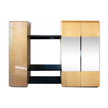 Eye-winked maple sideboard by Giovanni Offredi for Saporiti Italia 1970s