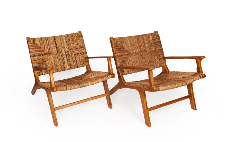 Bench set and its pair of armchairs by Olivier de Schrijver