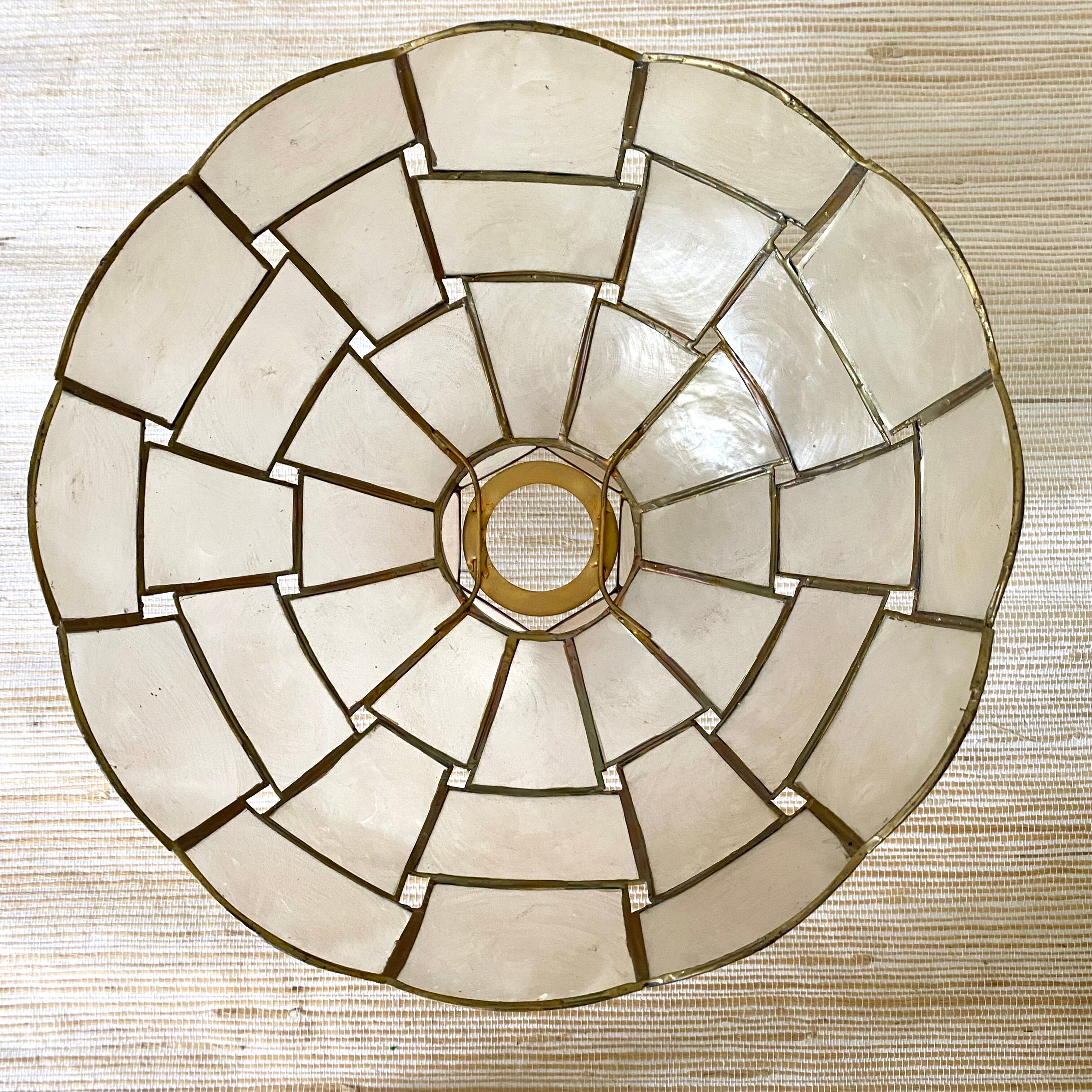 Vintage day abat to hang in mother-of-pearl and brass