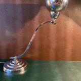 Old desk lamp, Art Deco, in chrome metal-1950