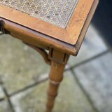 Faux Bamboo and Glass Side Table