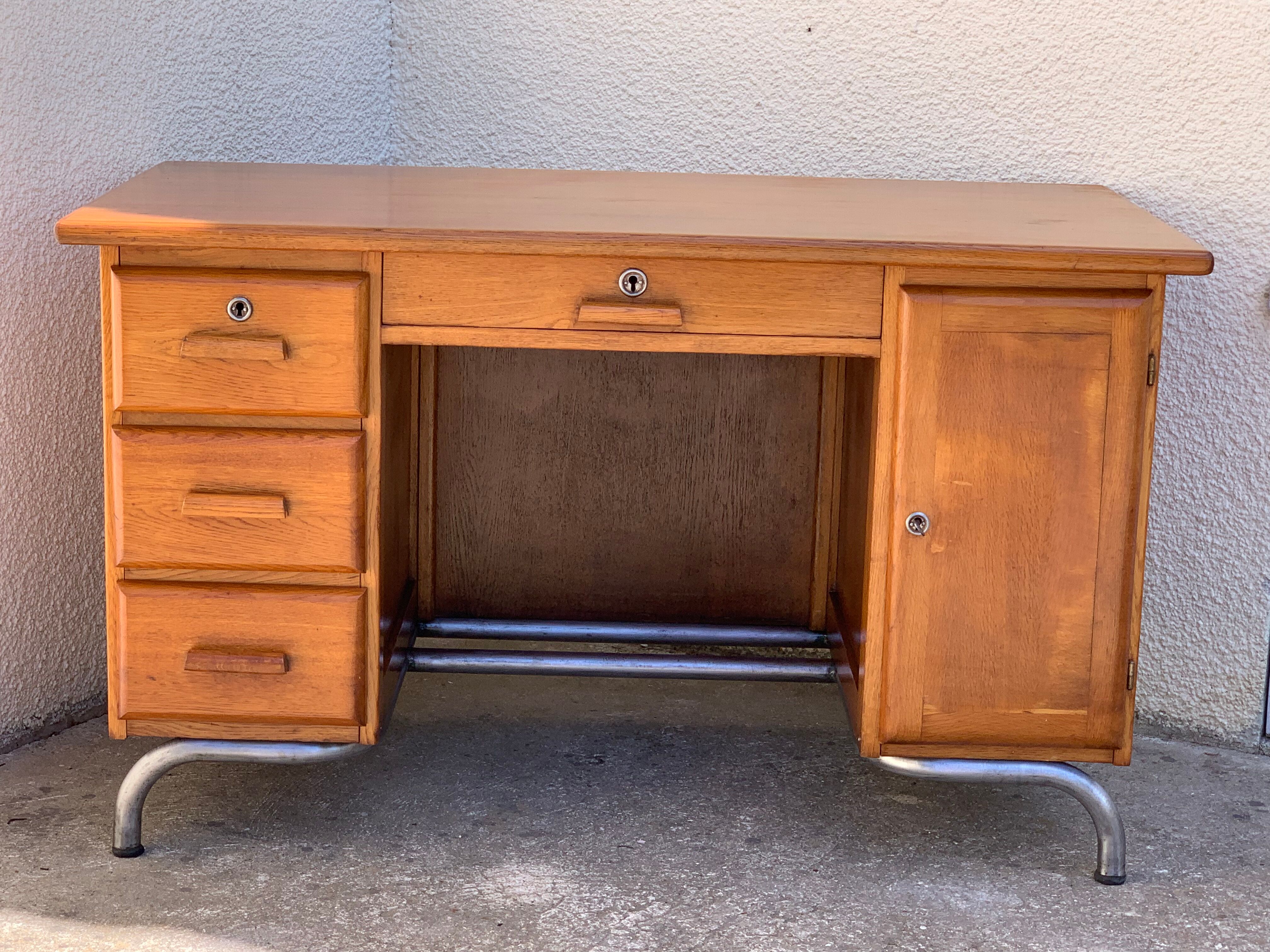 Office schoolmaster 1950 solid oak