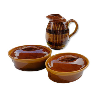 2 terrines from 1950 “La Bourguignonne” and a pot