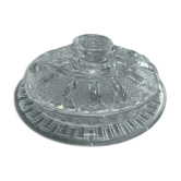 Moulded glass butter dish pineapple décor