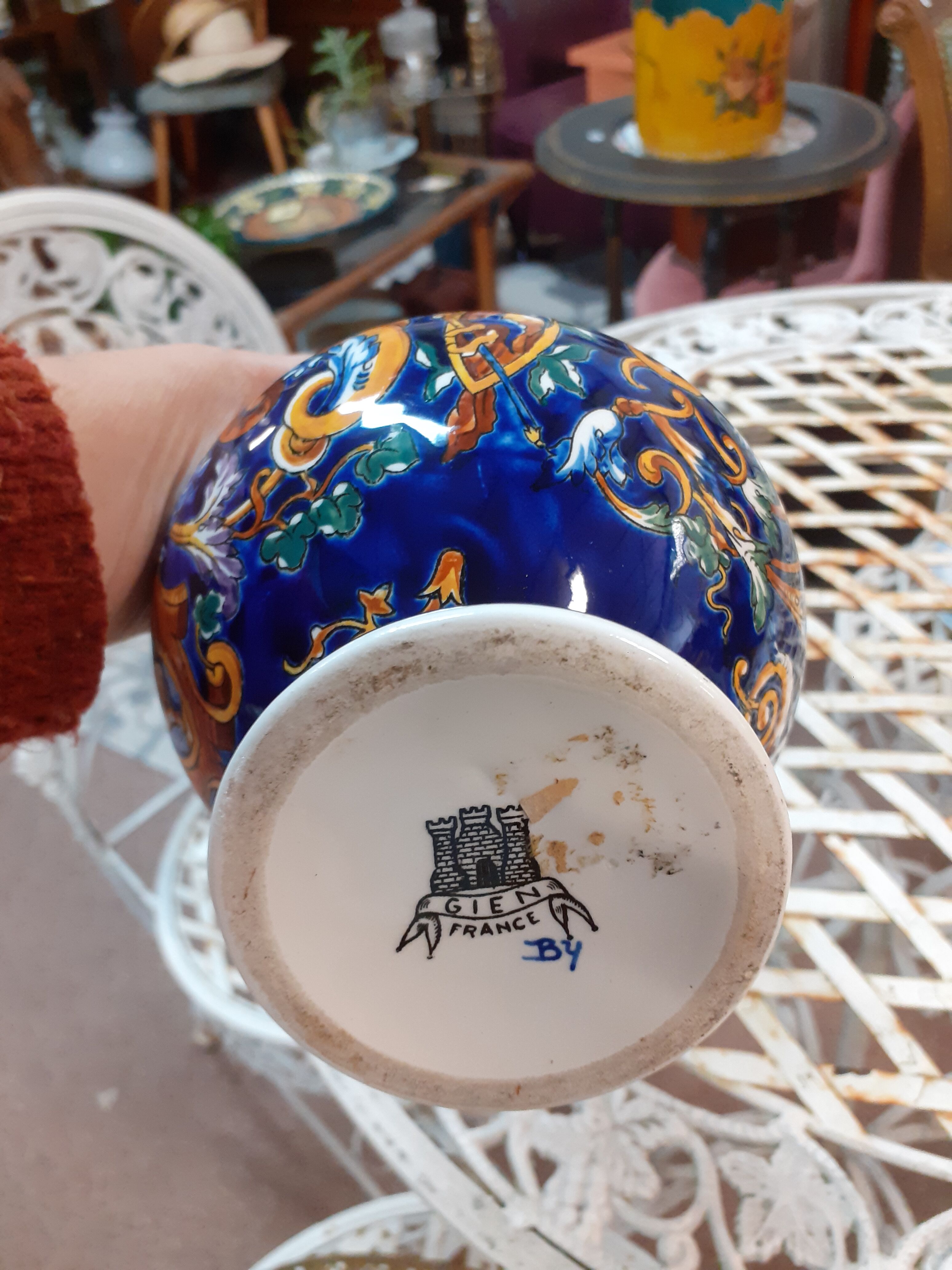 Blue renaissance gien ewer