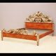 1950s silver wood king-size bed frame