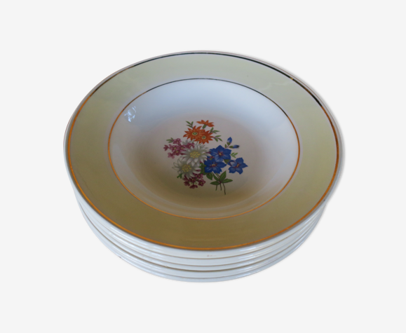 8 assiettes creuses Gien France