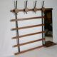 Teak vintage wall coat rack, 1960s
