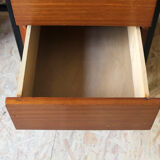 Desk 60s in metal wood and imitation leather