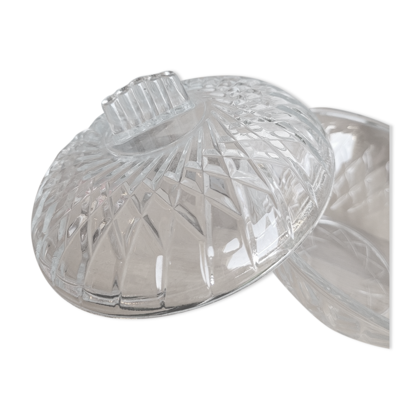 Art Deco glass bonbonnière / sugar bowl