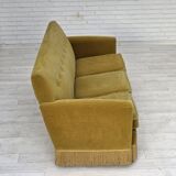 1970s, Danish 3-seater sofa, original light green furniture velour.