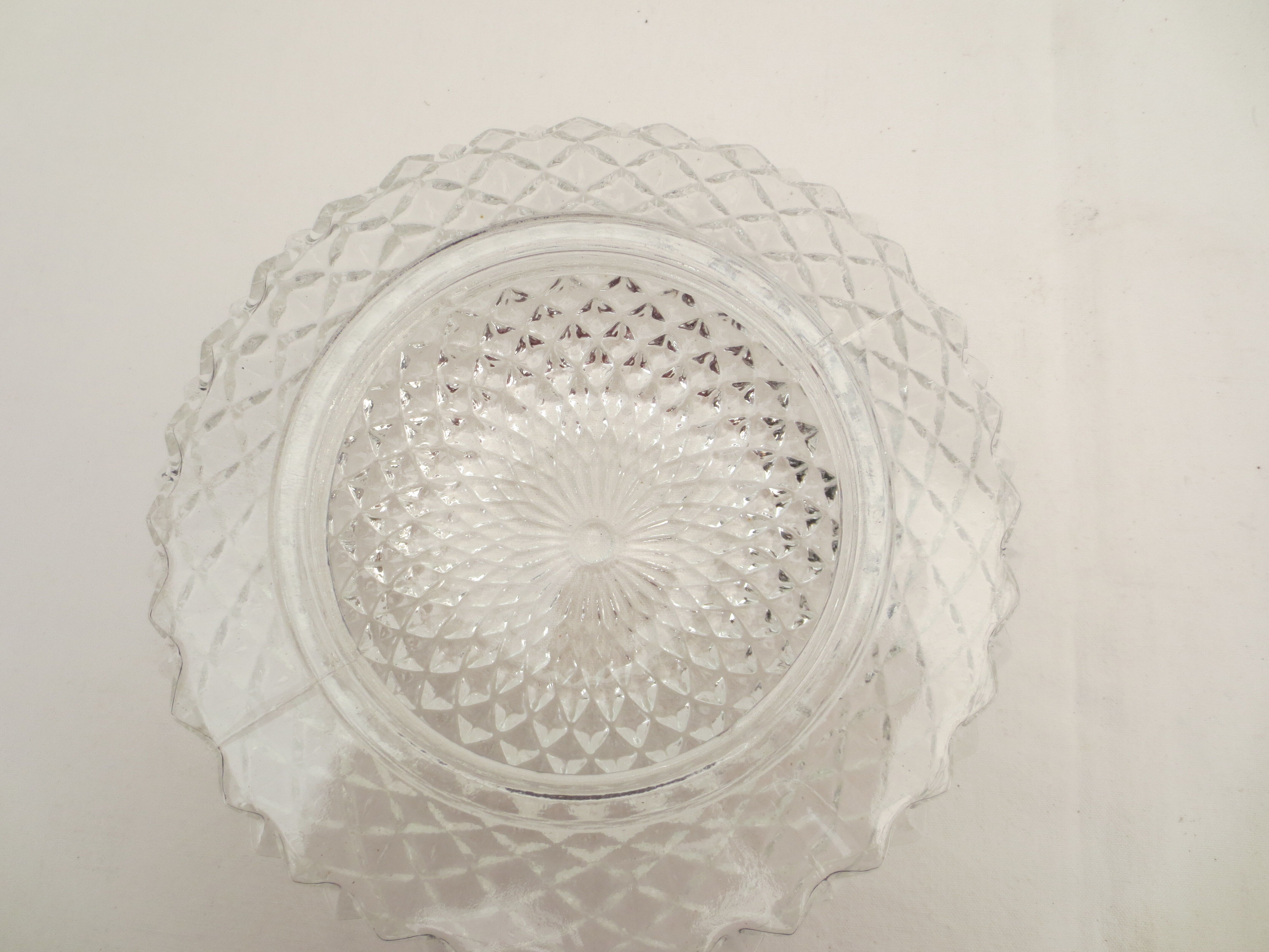 Ceiling lamp or wall lamp in cut glass and metal