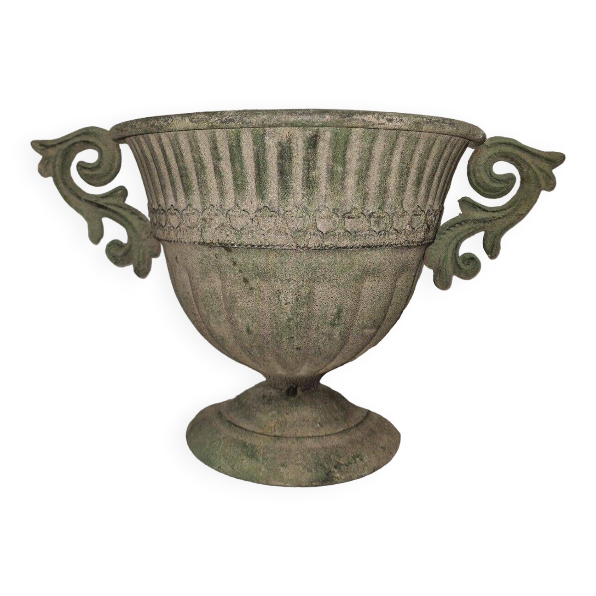 Medici wall vase in patinated iron