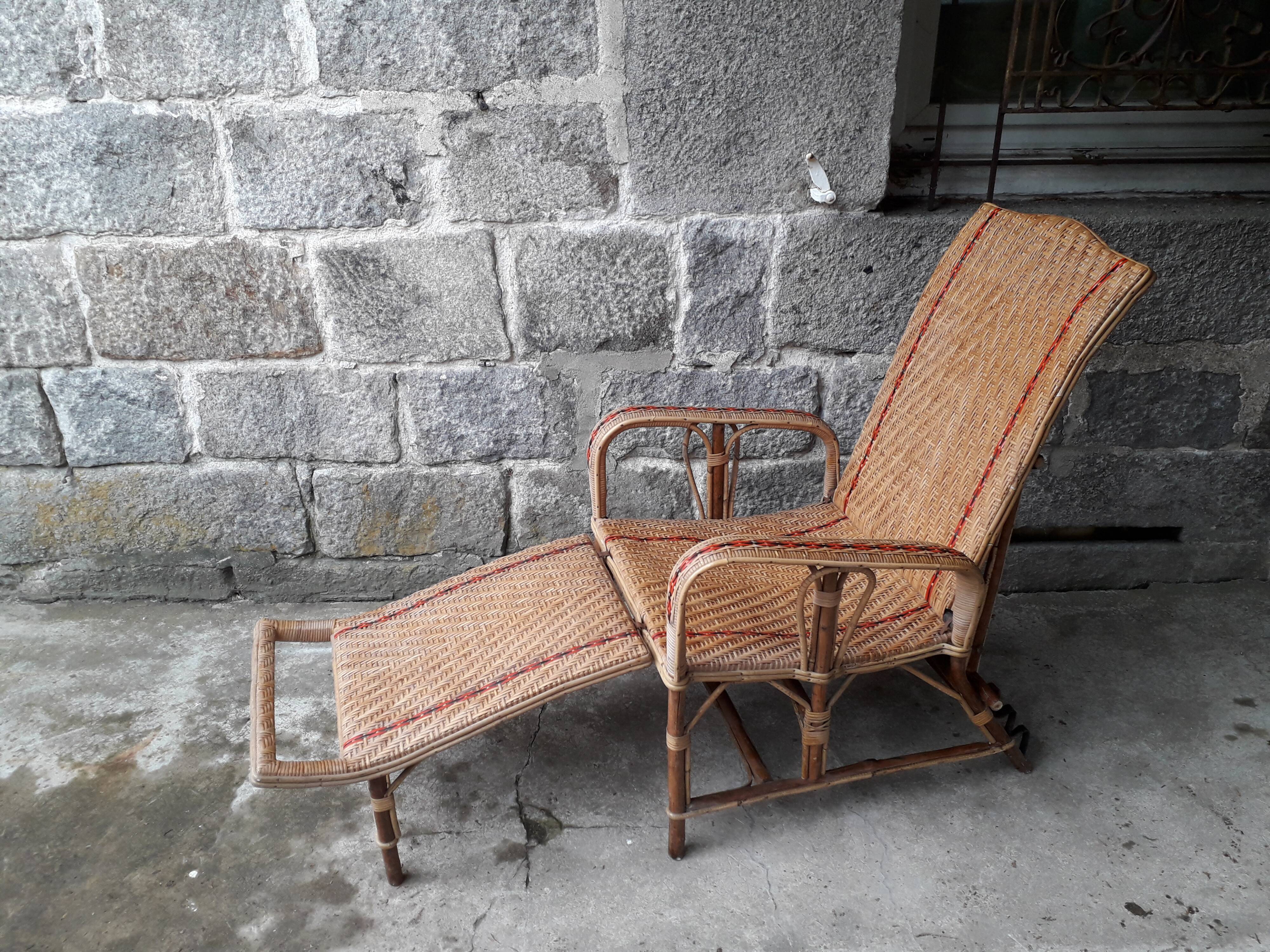 Rattan long chair