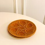 Pair of slip oyster plates, Brown, 1960