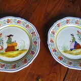 2 Breton Henriot plates from the Quimper earthenware factory