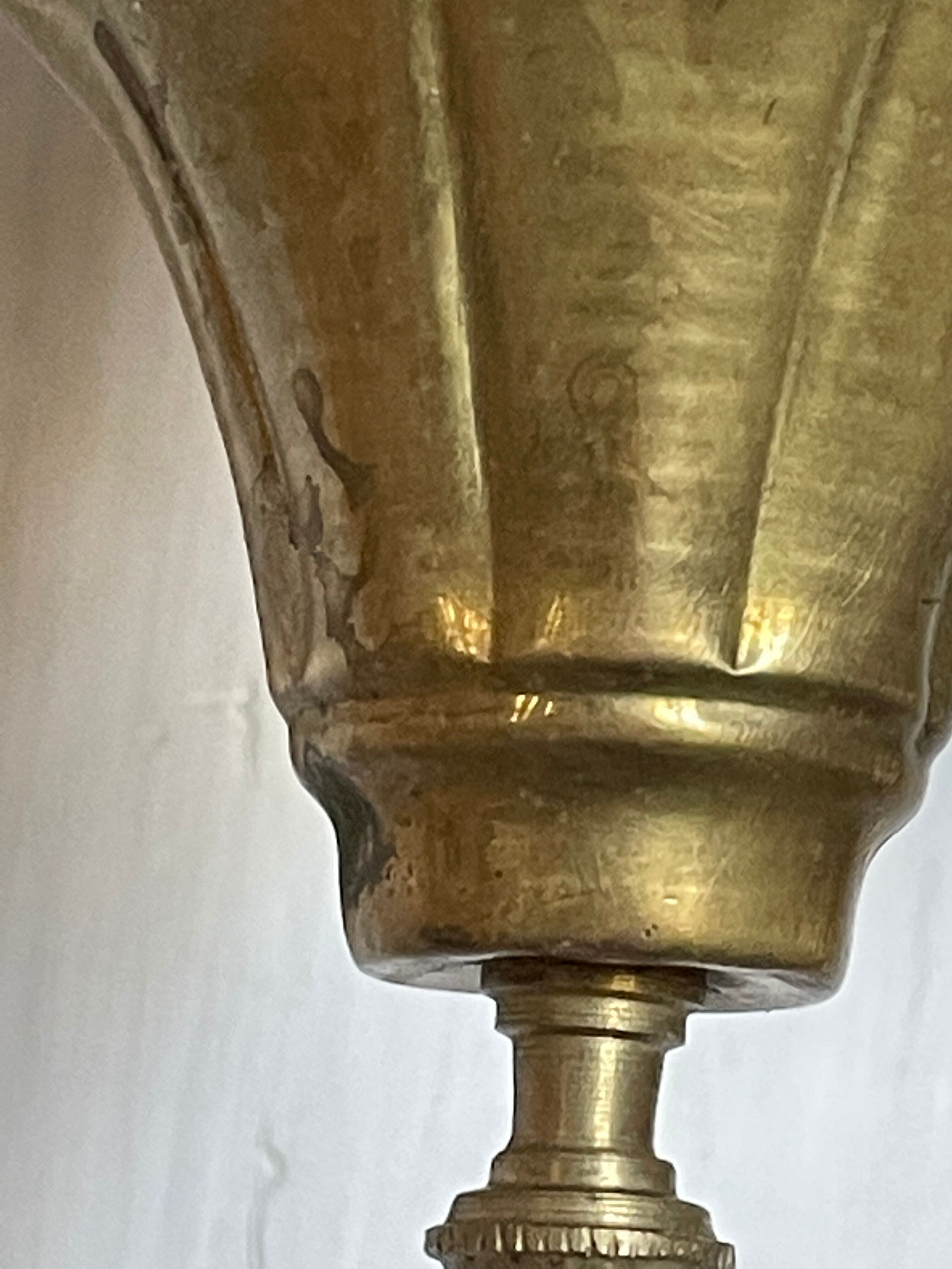 Old vintage oriental lantern pendant lamp in brass