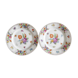 Pair of German porcelain flower plates