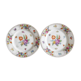 Pair of German porcelain flower plates