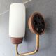 Scandinavian wall lamp teak and glass Denmark vintage 60 Modernist